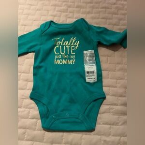 Carter's Teal + Gold Baby Bodysuit, 3 months